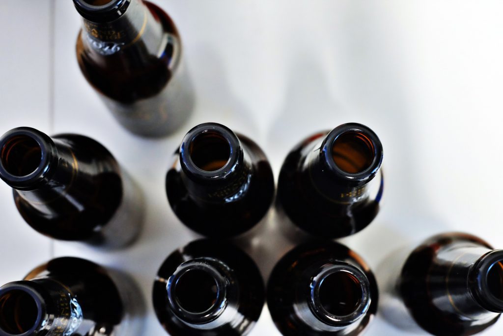 black bottles viewed from above - Dry January